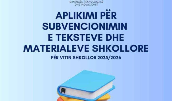 MASHT-i: Afati për aplikim për subvencionimin e teksteve shkollore përfundon më datën 3 tetor 2025