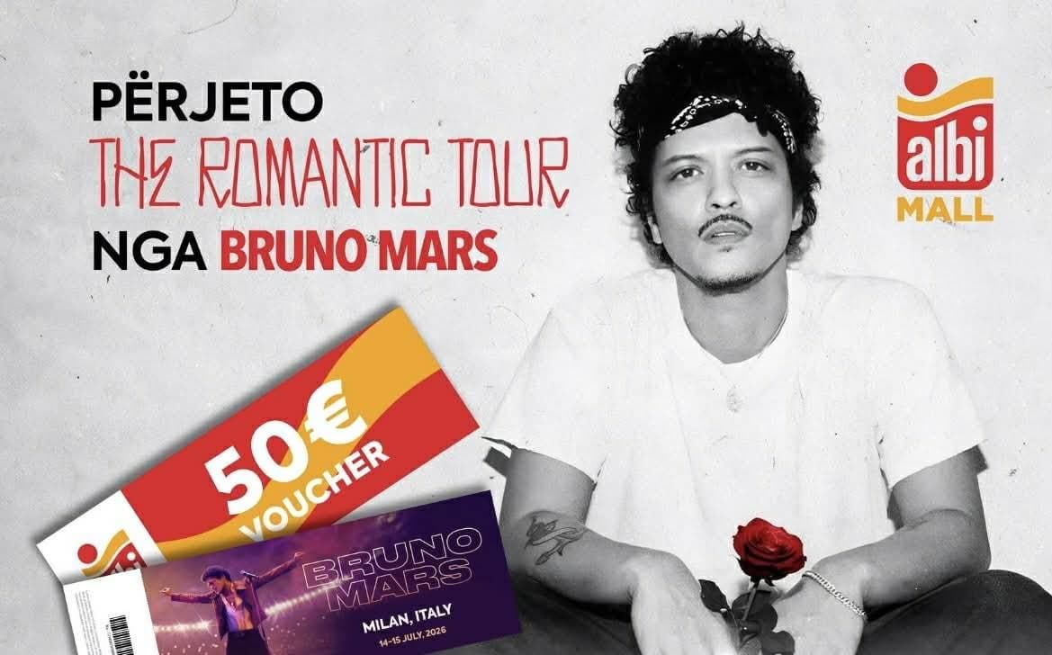 Albi Mall ju dërgon në Milano për “The Romantic Tour”të Bruno Mars