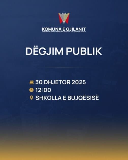 Raporti vjetor dhe zëri i qytetarëve: Gjilani mban dëgjimin e dytë publik të vitit 2025