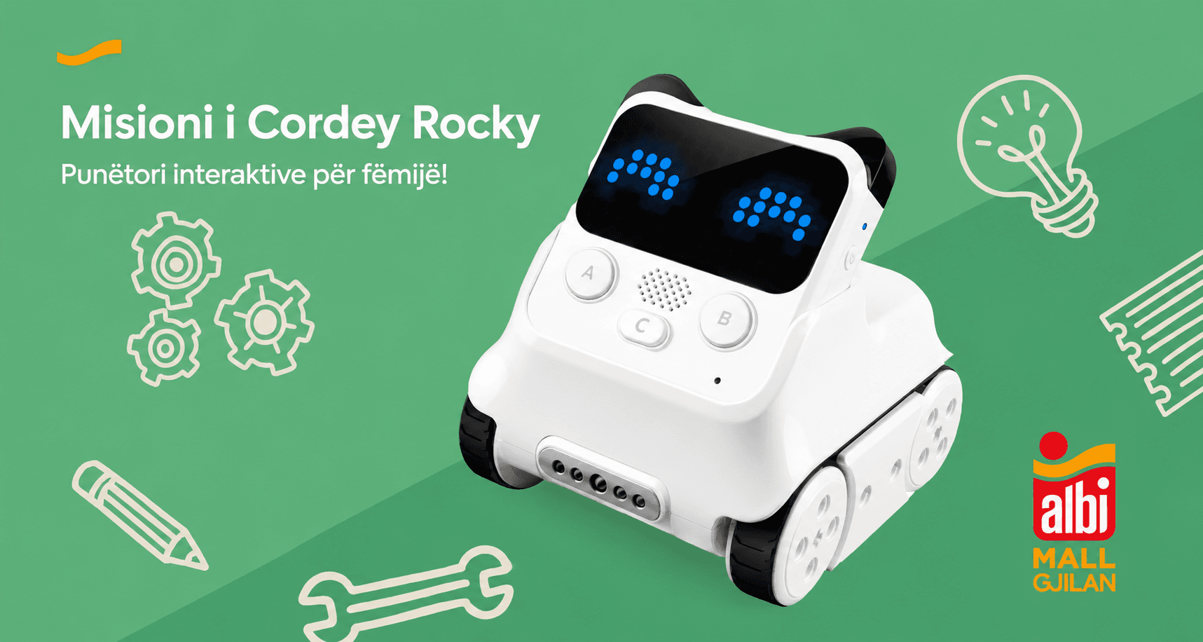 Codey Rocky vjen më 26 korrik në Albi Mall Gjilan. Fëmijët do të mësojnë robotikë, programim dhe teknologji përmes aktiviteteve interaktive të organizuara nga Bonevet.